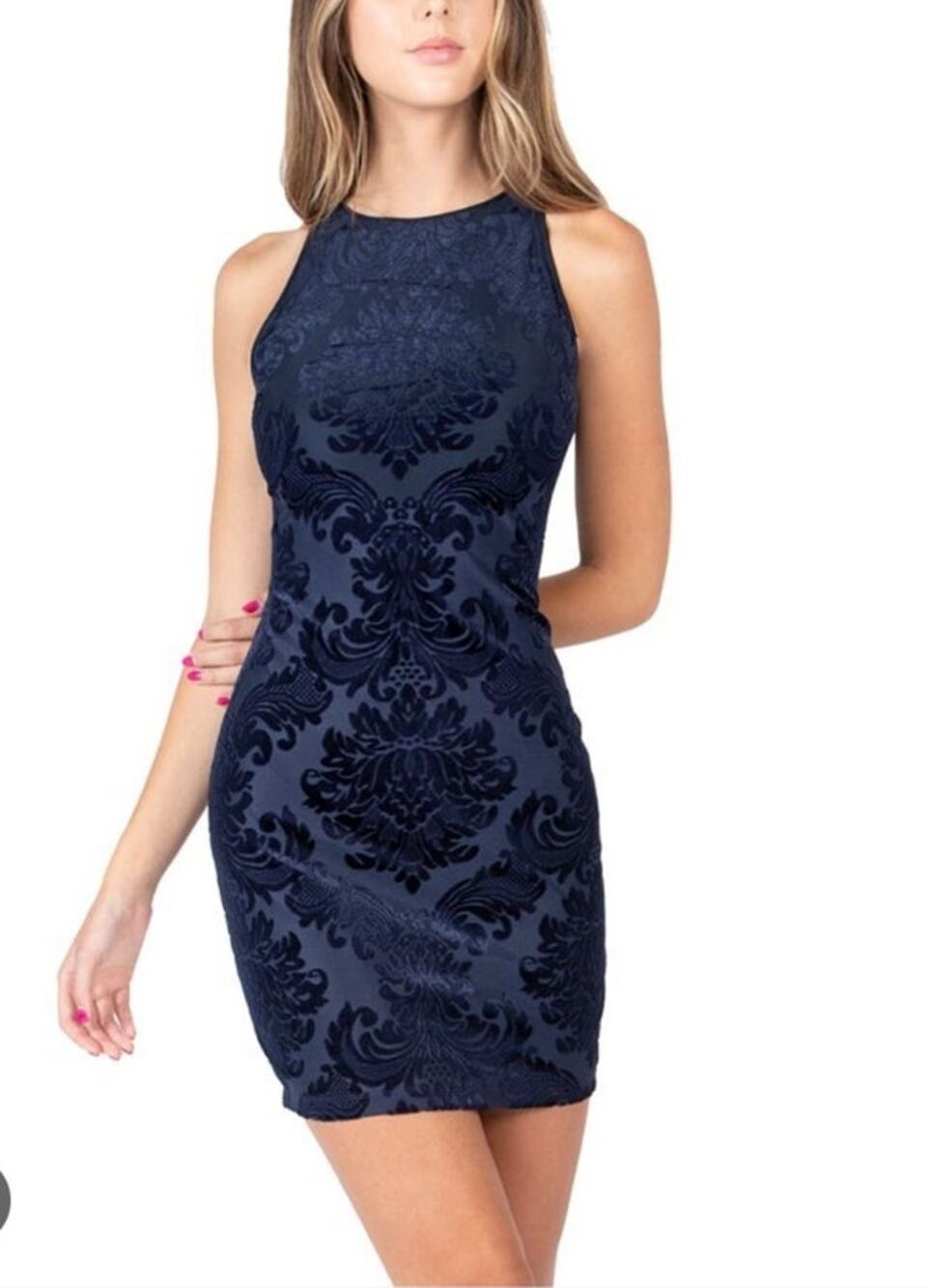 NWT B Darlin Juniors' Flocked Velvet Dress Size 3/4